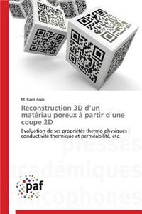 Reconstruction 3D D Un Matériau Poreux À Partir D Une Coupe 2D