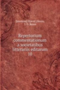 Repertorium commentationum a societatibus litterariis editarum