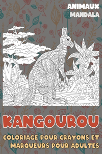 Coloriage pour crayons et marqueurs pour adultes - Mandala - Animaux - Kangourou