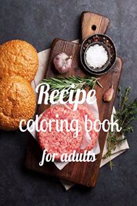 Recipe coloring book for adults