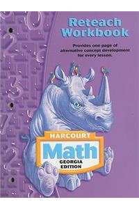 Harcourt Math Georgia Edition Reteach Workbook: Grade 4