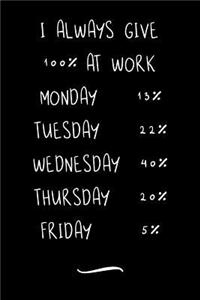 I Always Give 100% at Work