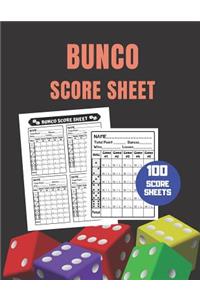 Bunco Score Sheet