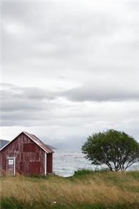 Red Barn and a Solitary Tree at the Edge of the Sea Journal