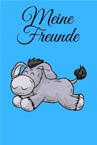 Meine Freunde: Süßes Eselbaby - Freundschaftsbuch - Freundebuch - 120 Seiten Creme Papier - Format 6x9 Zoll DIN A5 - Soft Cover matt