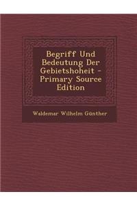 Begriff Und Bedeutung Der Gebietshoheit