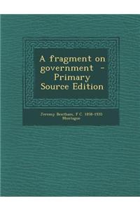 A Fragment on Government - Primary Source Edition