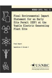 Final Environmental Impact Statement for an Early Site Permit at the Vogtle Electric Generating Plant Site