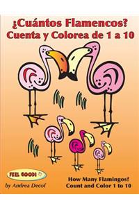 ¿Cuántos Flamencos? Cuenta y Colorea de 1 a 10