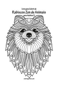 Livro para Colorir de Rabiscos Zen de Animais para Adultos 3