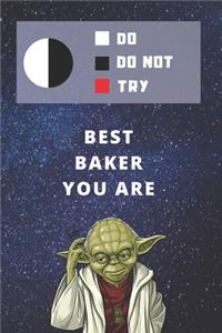 Medium College-Ruled Notebook, 120-page, Lined - Best Gift For Baker - Funny Yoda Quote - Present For Baking Plans