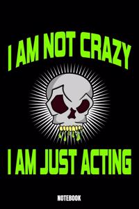 I Am Not Crazy I Am Just Acting Notebook
