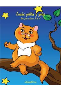 Lindos gatitos y gatos libro para colorear 3 & 4