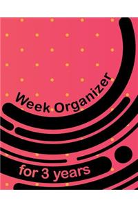 Week organizer for 3 years