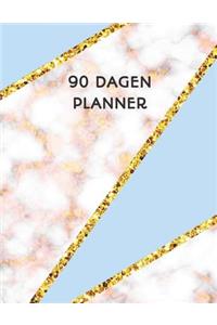 90 Dagen Planner: Plan de Komende 12 Weken Blauw Roze Goud Marmer Design Agenda Voor 3 Maanden de Ideale Organizer!