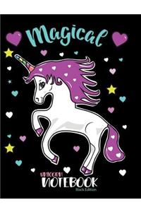Magical Unicorn Notebook Black Edition