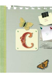 Monogrammed C Dot Grid Bullet Journal 8.5 x 11 Soft Cover 150 pages