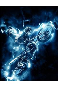 Motocross Electric Notebook - Wide Ruled