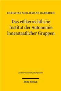 Das volkerrechtliche Institut der Autonomie innerstaatlicher Gruppen