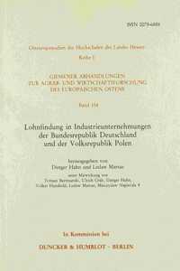 Lohnfindung in Industrieunternehmungen Der Bundesrepublik Deutschland Und Der Volksrepublik Polen