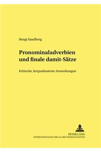 Pronominaladverbien Und Finale «Damit»-Saetze