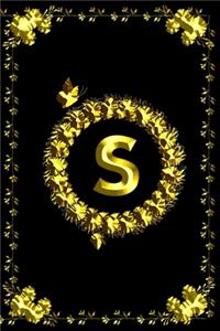 Pretty Golden Initial Monogram Letter S