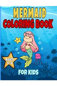 mermaid coloring book for kids ages 4-8