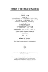 Oversight of the Internal Revenue Service