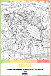 Malbücher für Erwachsene für Stifte und Marker - Mandala - Tiere - Schale