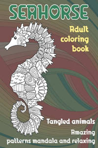 Adult Coloring Book Tangled Animals - Amazing Patterns Mandala and Relaxing - Seahorse