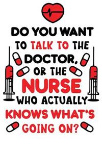 Do You Want To Talk To the Doctor Or The Nurse Who Actually Knows what's Going On?