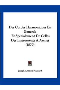 Des Cordes Harmoniques En General