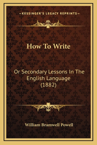 How To Write