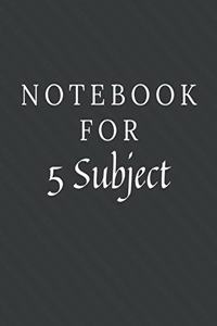 Notebook For 5 Subject