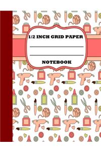 1/2 Inch Grid Paper Notebook