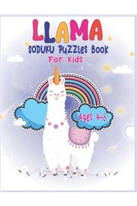 LLAMA Soduku Puzzles Book For Kids Ages 4-8