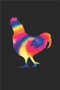 Tie Dye Chicken Notebook - Chickens Gift - Vintage Chicken Lover Journal - Tie Dye Diary for Chicken Lovers Zookeepers Endangered Animal Activists