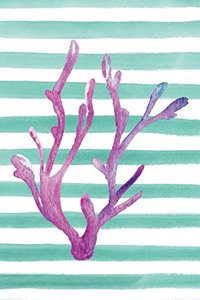 Pink Coral Watercolor Stripe Journal