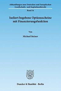Isoliert Begebene Optionsscheine Mit Finanzierungsfunktion