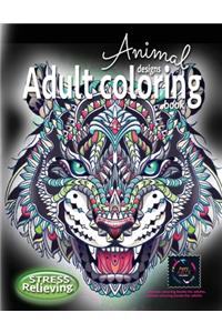 Adult coloring book stress relieving animal designs