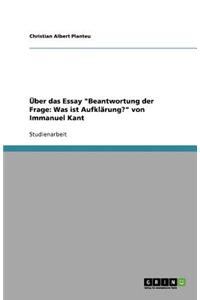 Über das Essay Beantwortung der Frage