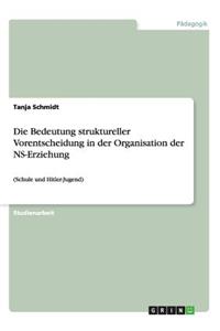 Bedeutung struktureller Vorentscheidung in der Organisation der NS-Erziehung