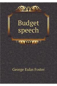 Budget Speech