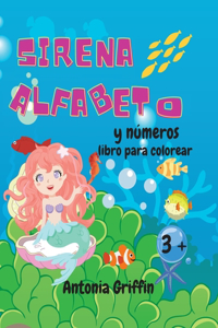 Libro para colorear del alfabeto y los números de las sirenas