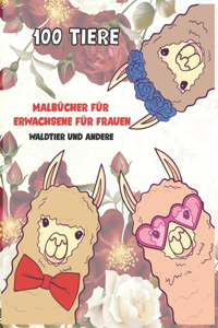 Malbücher für Erwachsene für Frauen - Waldtier und andere - 100 Tiere
