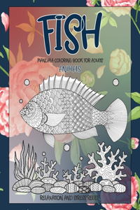 Mandala Coloring Book for Adults Relaxation and Stress Relief - Animals - Fish