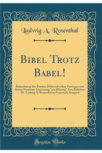Bibel Trotz Babel!: Beleuchtung Des Zweiten Delitzsch'schen Vortrages Und Seiner Neuesten Aeusserung 