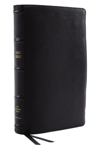 Nkjv, Reference Bible, Wide Margin Large Print, Premium Goatskin Leather, Black, Premier Collection, Red Letter Edition, Comfort Print