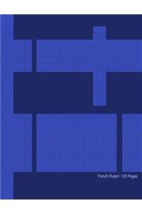 French Ruled Blue Geometric