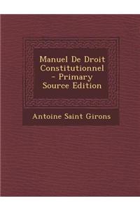 Manuel de Droit Constitutionnel